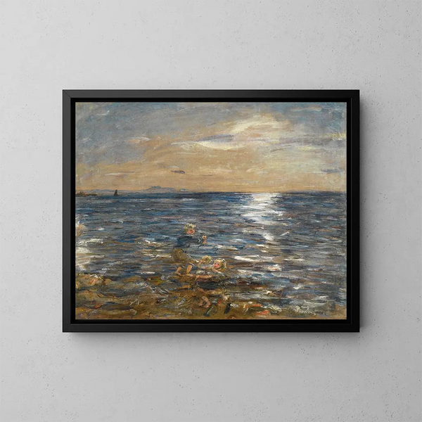 Pesca desde las rocas en Port Seton - William Mctaggart — cuadro enmarcado en la pared