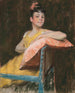 Una niña en amarillo El vestido amarillo - William Merritt Chase — vista de la obra