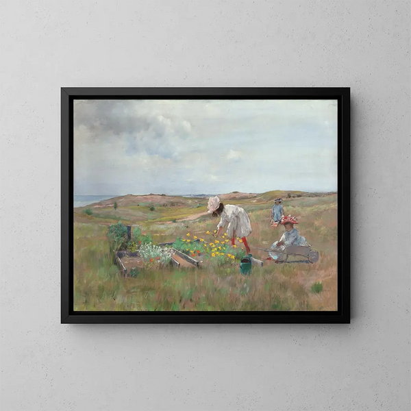 Rassemblement de fleurs, Shinnecock, Long Island - William Merritt Chase — cuadro enmarcado en la pared