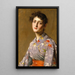 Joven con vestido japonés - William Merritt Chase — cuadro enmarcado en la pared