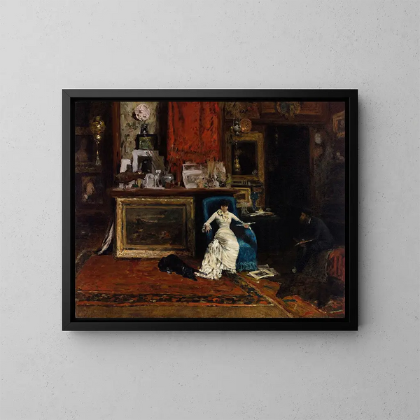 El estudio de la décima calle - William Merritt Chase — cuadro enmarcado en la pared