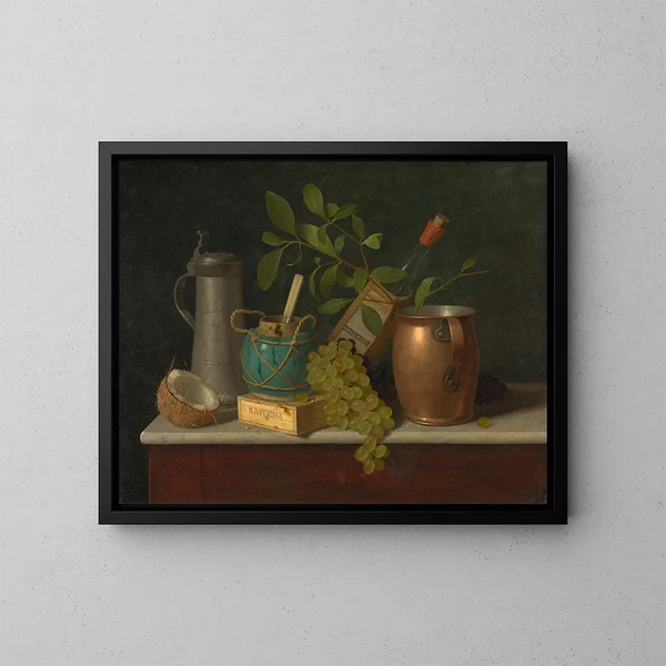 Juste dessert - William Michael Harnett — framed artwork on a wall