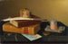 La mesa de los banqueros - William Michael Harnett — vista de la obra