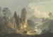 An Abbey in Ruins Near a Waterfall - William Payne — artwork view