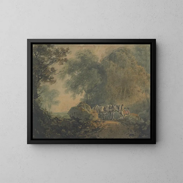 Una carrera cerca de Plymouth - William Payne — cuadro enmarcado en la pared