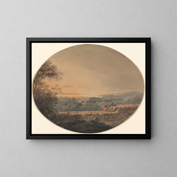 Vista lejana de Exmouth desde Exeter - William Payne — cuadro enmarcado en la pared