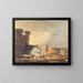 Paisaje con un castillo y un puente - William Payne — cuadro enmarcado en la pared