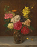 Flores en un jarrón de cristal tallado - William Perkins Babcock — vista de la obra