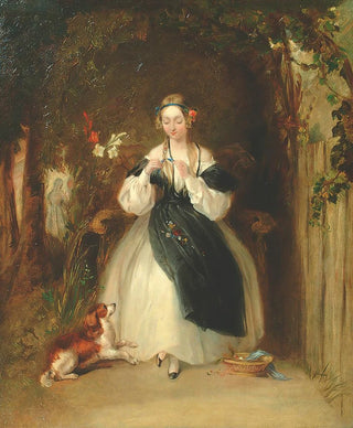 William Powell Frith - A Young Woman Plaiting Her Hair.webp