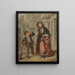 The crossing sweeper (Conflict of cases) - William Powell Frith — framed artwork on a wall