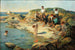 de chicos nadando en una costa rocosa - William Pratt — vista de la obra