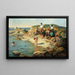 de chicos nadando en una costa rocosa - William Pratt — cuadro enmarcado en la pared