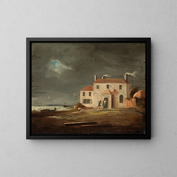 a view of the inn in Laytown, County Meath - William Sadler the Younger — framed artwork on a wall