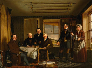 William Shiels - Discussing a Catch of Salmon in a Scottish FishingLodge.webp