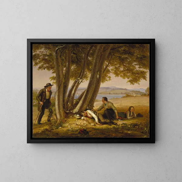 Sobre el hecho de ser sorprendido durmiendo - William Sidney Mount — cuadro enmarcado en la pared
