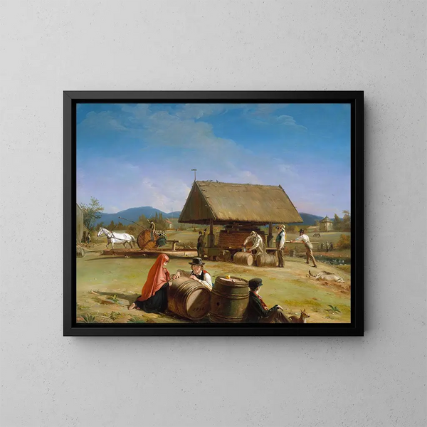 La fabricación del sidra - William Sidney Mount — cuadro enmarcado en la pared