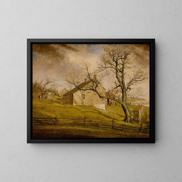 Farmhouses of Long Island - William Sidney Mount — framed artwork on a wall