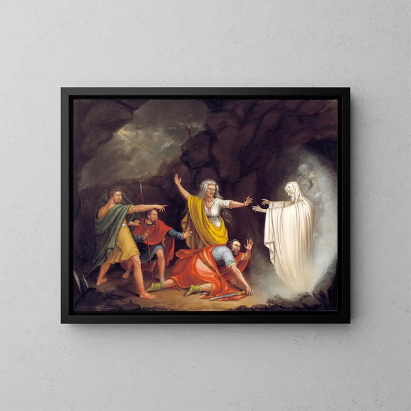 Saúl y la bruja de Endor - William Sidney Mount — cuadro enmarcado en la pared