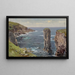 British Coastal View Painting, Cornwall Coast - William Trost Richards — framed artwork on a wall