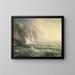 Cliffs with Stormy Sea in Cornwall - William Trost Richards — framed artwork on a wall
