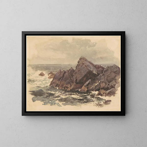 marino con rocas - William Trost Richards — cuadro enmarcado en la pared