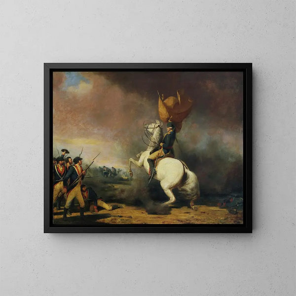 Washington gathering Americans at the Battle of Princeton - William Tylee Ranney — framed artwork on a wall