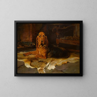 William Woodhouse - A bloodhound by the fireside.webp