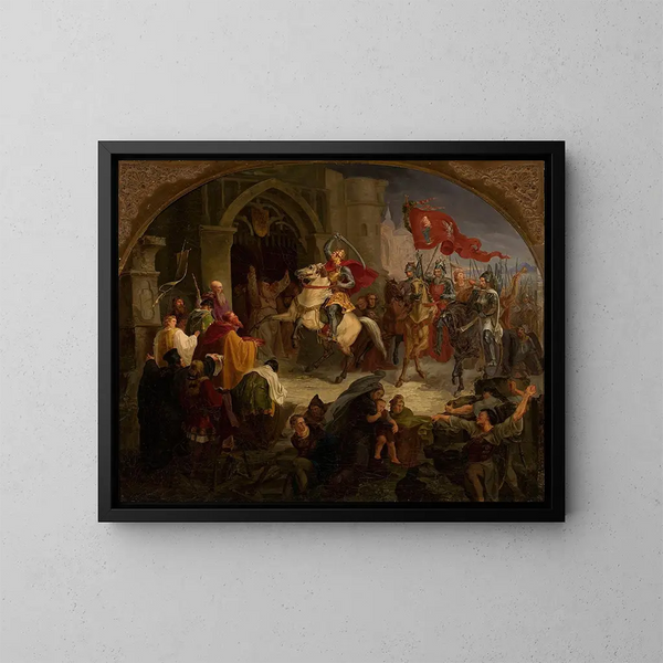 Entrada de Boleslas el Valiente en Kiev - Wincenty Smokowski — cuadro enmarcado en la pared