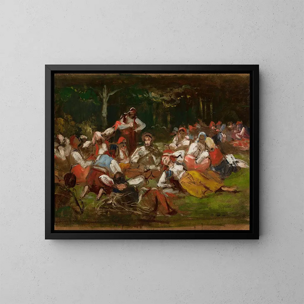 Esquisse pour des moissonneurs se reposant - Wincenty Wodzinowski — cuadro enmarcado en la pared
