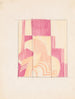 Sketch design for decorative painted three-panel screens Floor plan, elevation, and detail drawing - Winold Reiss — artwork view