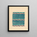 various small sketches for inlaid table tops, pattern with green lines and a yellow wave motif - Winold Reiss — framed artwork on a wall