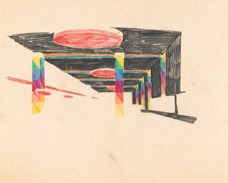 Winold Reiss - Studies of New York Coliseum Columbus Circle Convention Center Color study perspective.webp