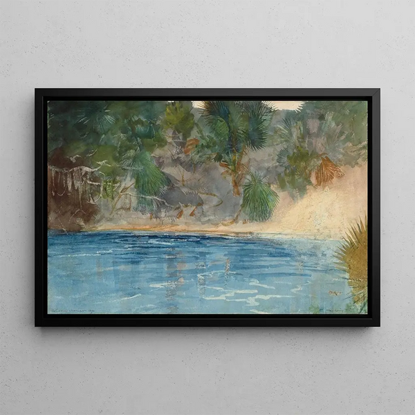 Blue Florida Source Painting - Winslow Homer — framed artwork on a wall