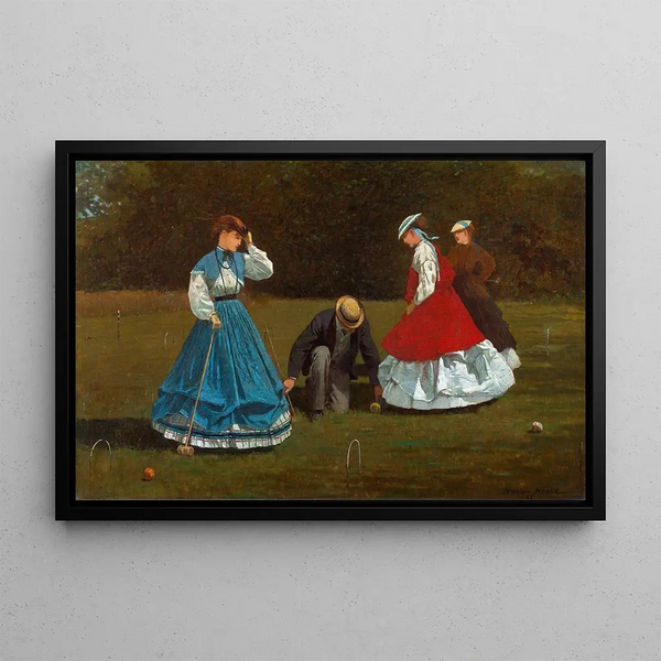 Croquet Scene - Winslow Homer — framed artwork on a wall