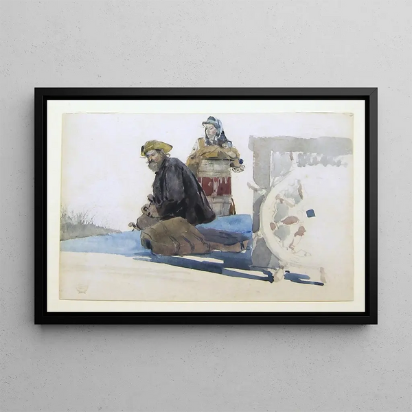 Passengers on a Deck - Winslow Homer — framed artwork on a wall