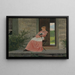 de una niña leyendo en un porche de piedra - Winslow Homer — cuadro enmarcado en la pared