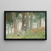 Joven chica sentada en un bosque - Winslow Homer — cuadro enmarcado en la pared