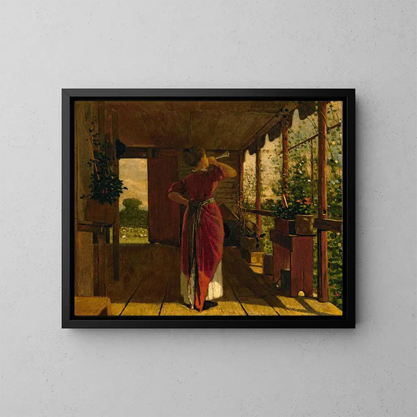 The Horn of the Hunt - Winslow Homer — framed artwork on a wall