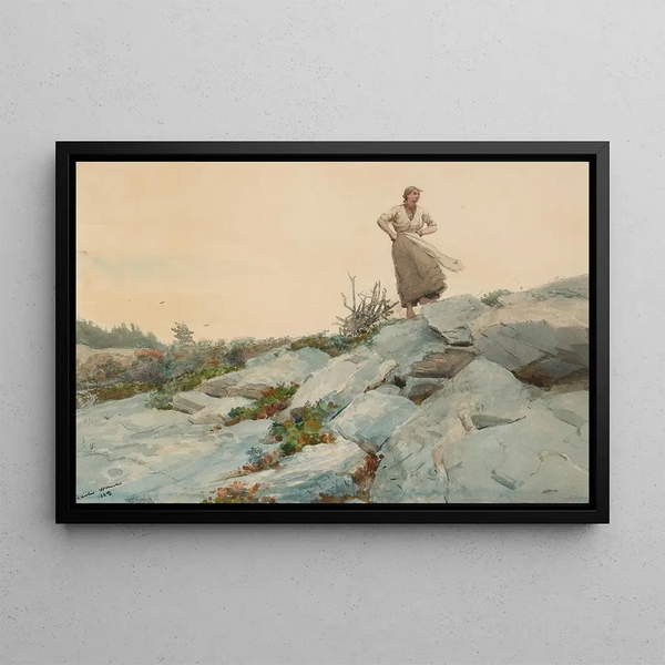La Ramasseuse de fagots - Winslow Homer — framed artwork on a wall