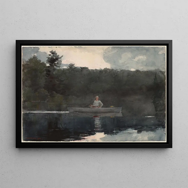 The solitary fisherman - Winslow Homer — framed artwork on a wall