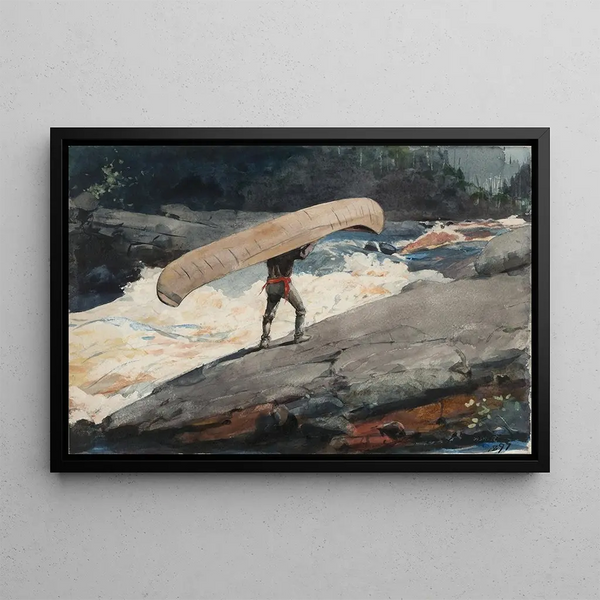 The Portage - Winslow Homer — framed artwork on a wall