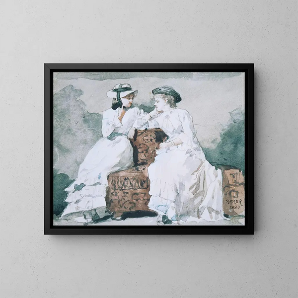 Two Ladies - Winslow Homer — framed artwork on a wall