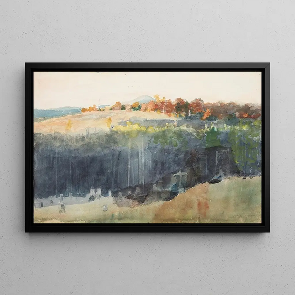 Valle y colina - Winslow Homer — cuadro enmarcado en la pared