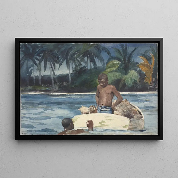 Divers of the West Indies - Winslow Homer — framed artwork on a wall