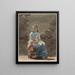 Joven mujer cosiendo - Winslow Homer — cuadro enmarcado en la pared