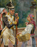 a soldier and a young girl in front of the Belvedere – Wojciech Kossak — artwork view