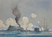 la acción entre el USS Monitor y el CSS Ram Merrimac en Hampton Roads, VA, Guerra Civil - Worden Wood — vista de la obra