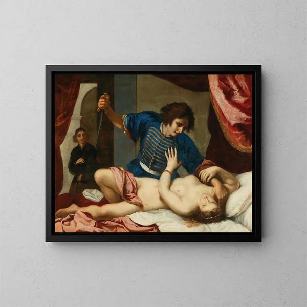 Tarquin y Lucrecia - Taller de Felice Ficherelli — cuadro enmarcado en la pared