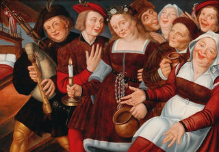 Workshop of Jan Massys - The Bride Being Led To The Bridal Bed.webp