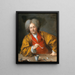 Un caballero elegante sosteniendo una pipa - Taller de Jean-Baptiste Santerre — cuadro enmarcado en la pared